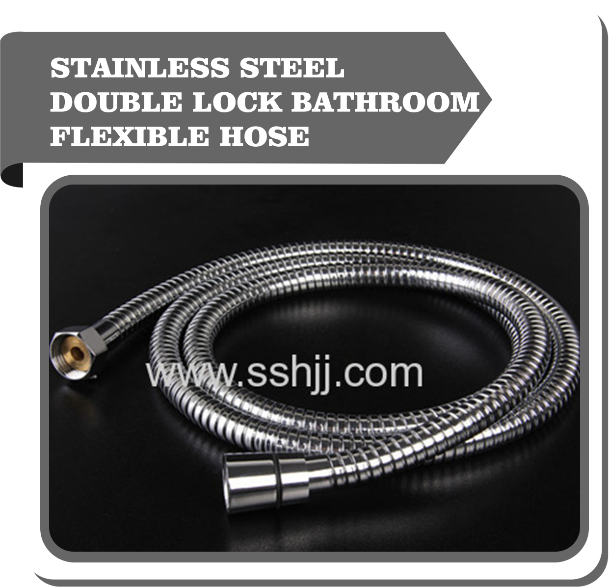Stainless steel double lock bathroom shower hose