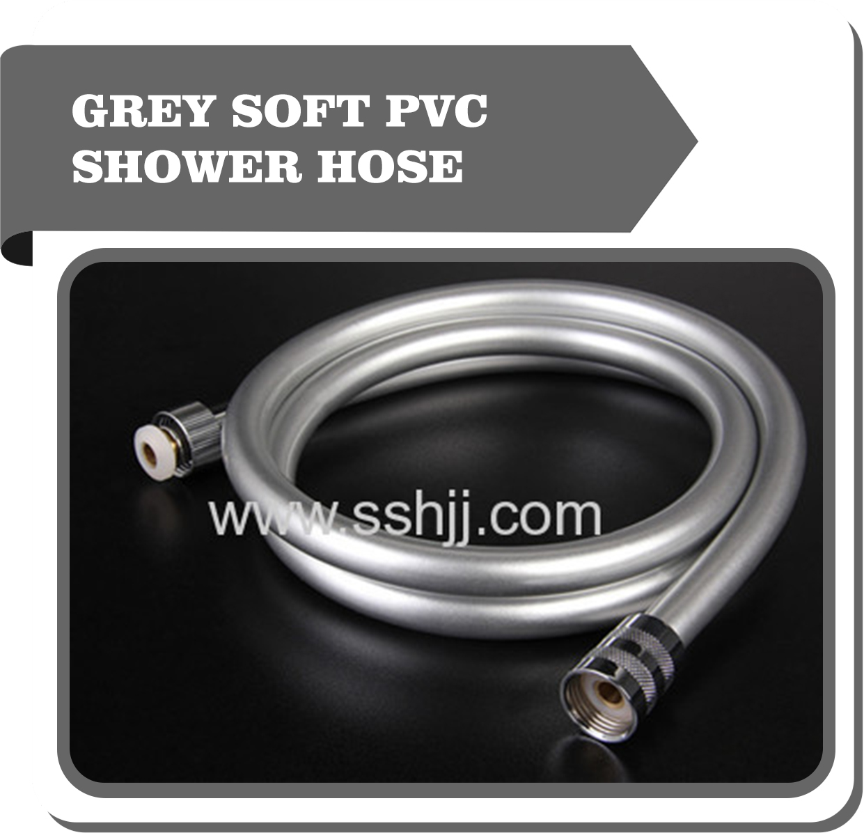 Grey soft pvc shower hose / bathroom pvc hose