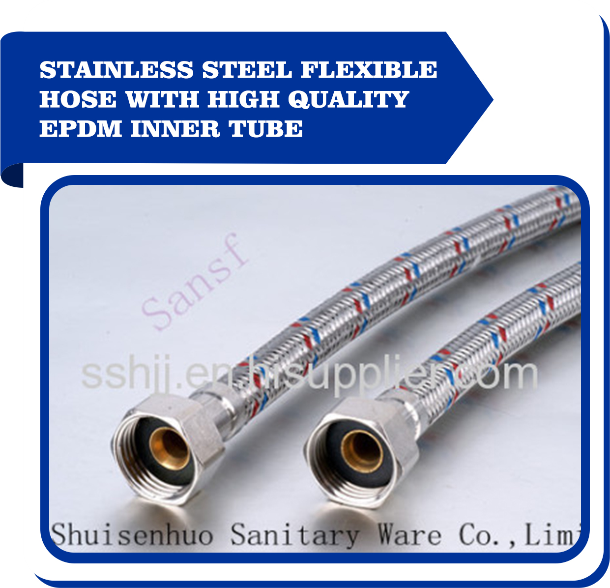 Stainless steel flexible hose with high quality EPDM inner tube