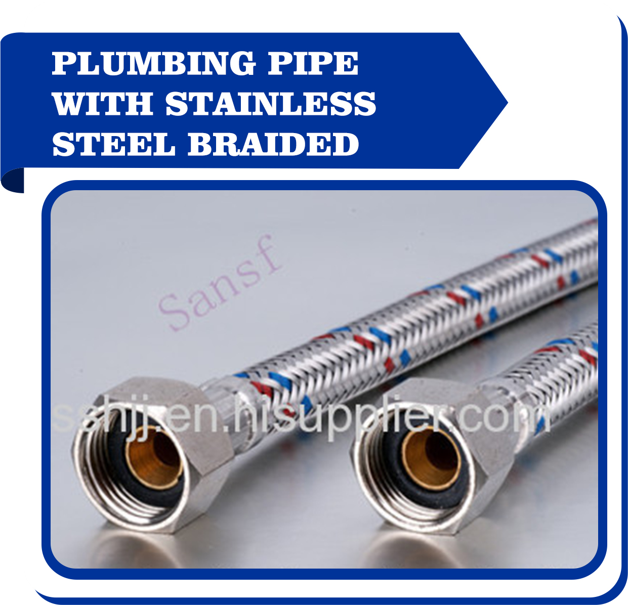Plumbing hose with stainless steel braided